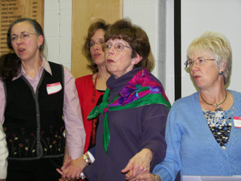 At the close of a terrific evening, we formed a circle and sang, in rounds, a song of hope for  peace in our world.