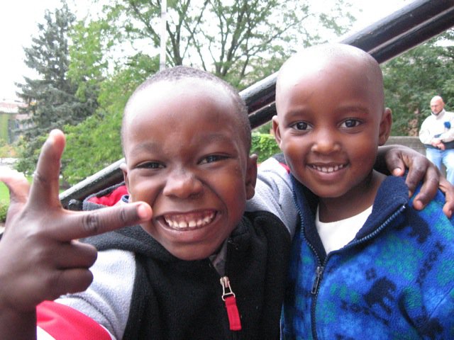 Kids celebrate at the closing